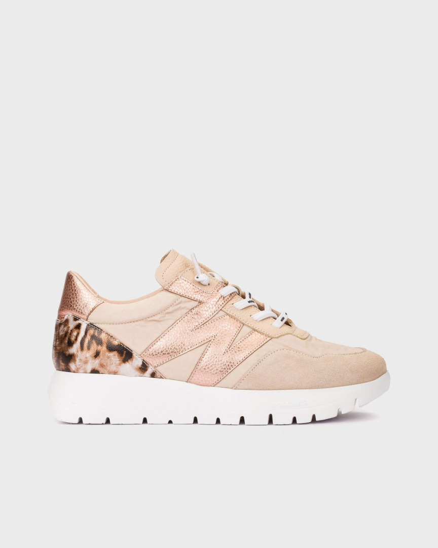W145 Sneakersy damskie Wonders A-24100 beżowe