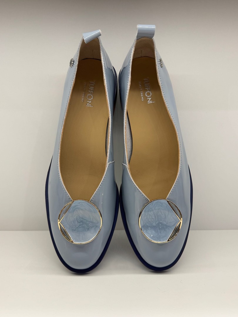 Baleriny włoskie TUFFONI baby blue niebieskie