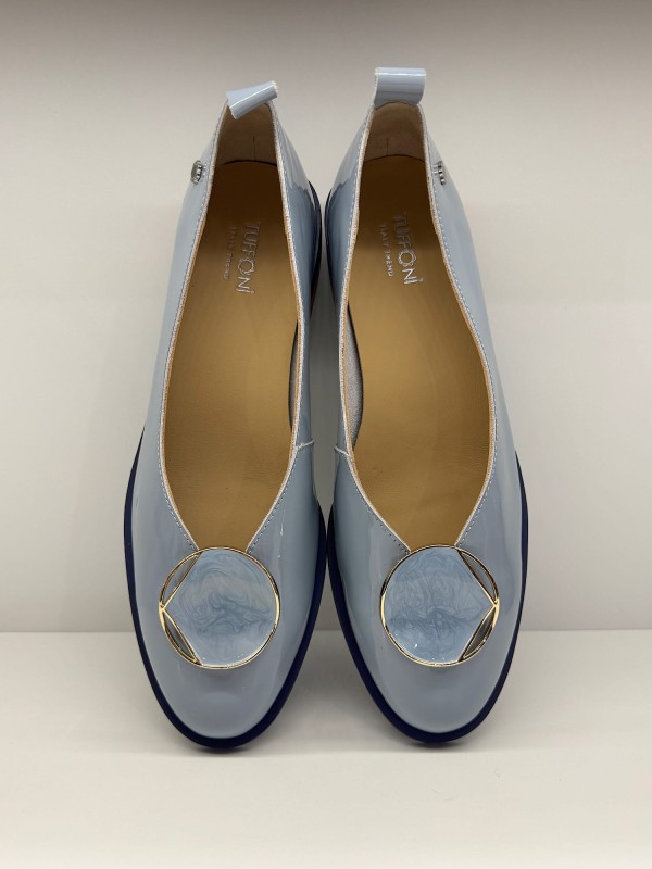 Baleriny włoskie TUFFONI baby blue niebieskie