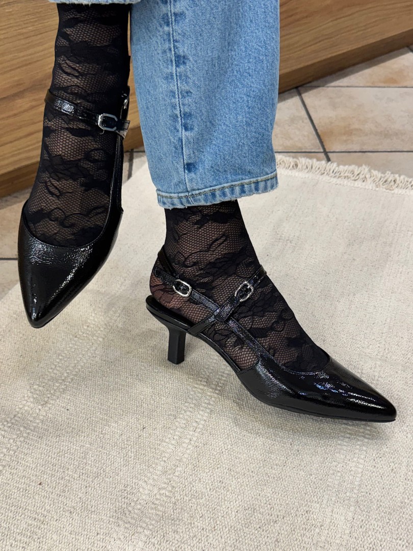 Czółenka slingback WONDERS czarne G-7130