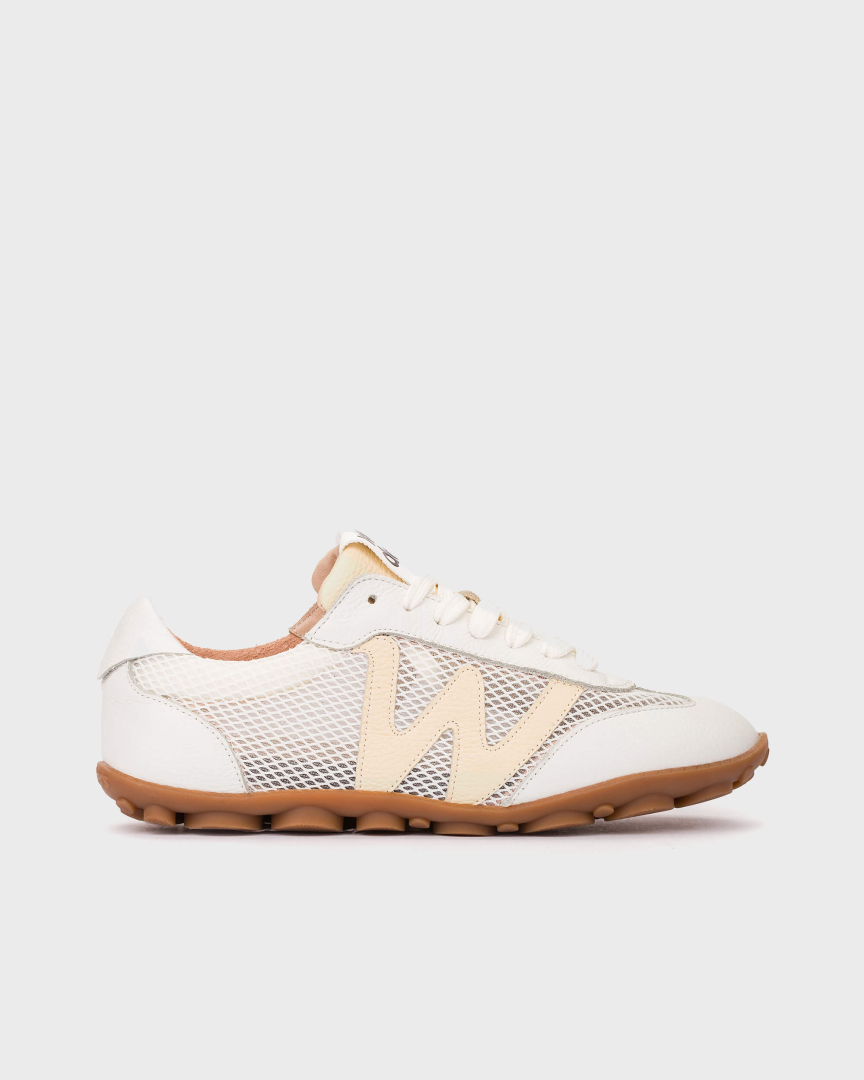 W162 Sneakersy damskie Wonders białe siateczka