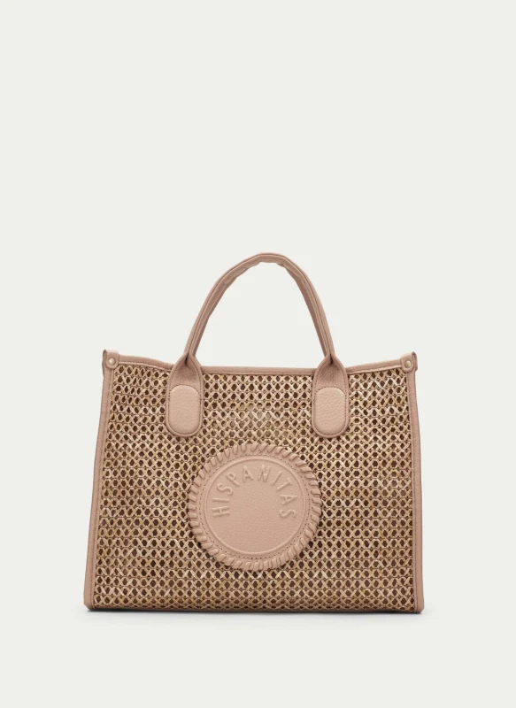 Torebka HISPANITAS  shopperka almond rafia