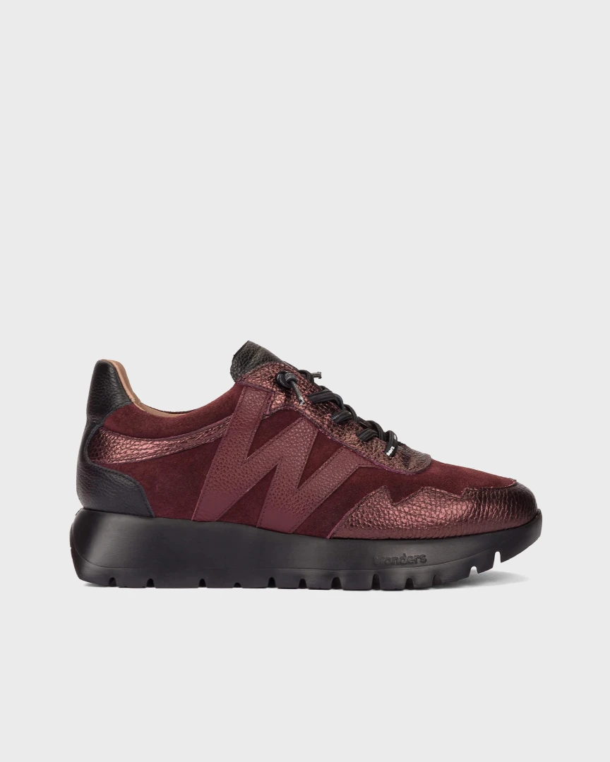 Sneakersy damskie Wonders bordo 
