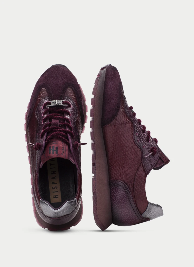 Sneakersy HISPANITAS bordowe 