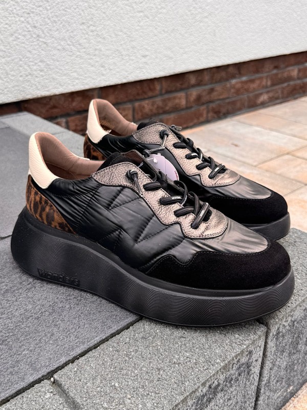 W504 Sneakersy damskie Wonders A-3610 czarne