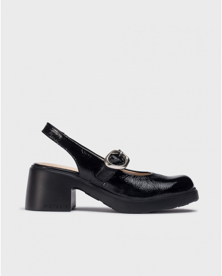 Półbuty slingback WONDERS E-7111 czarne