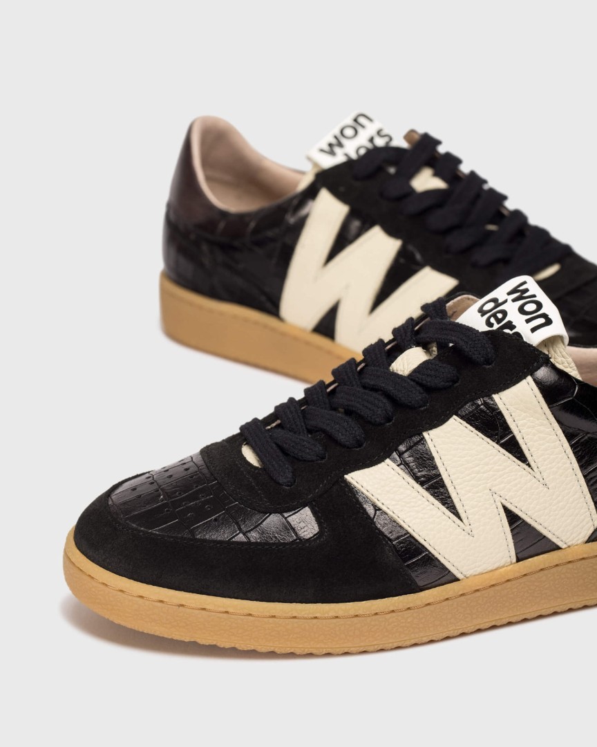 Sneakersy damskie Wonders W121 czarne samby
